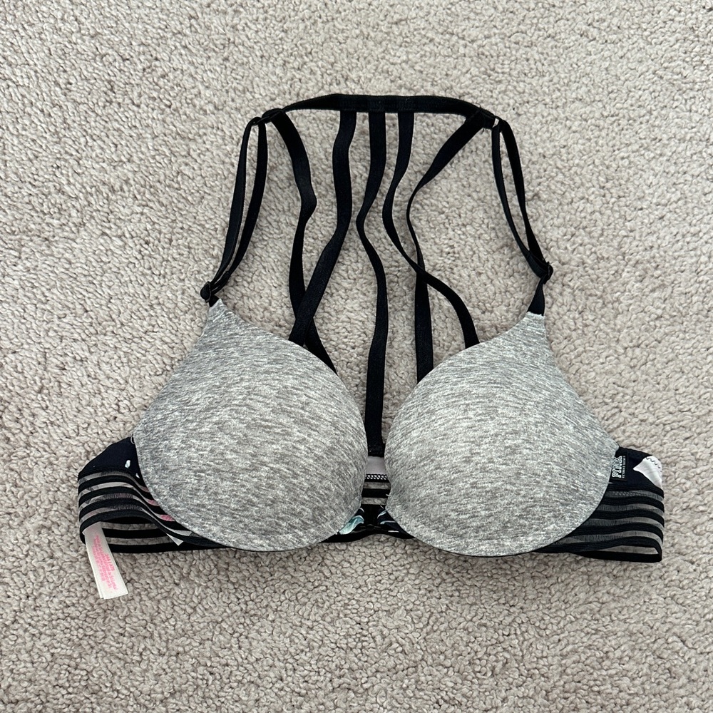 PINK Victoria secret Stylish Gray and Black Women's Bra